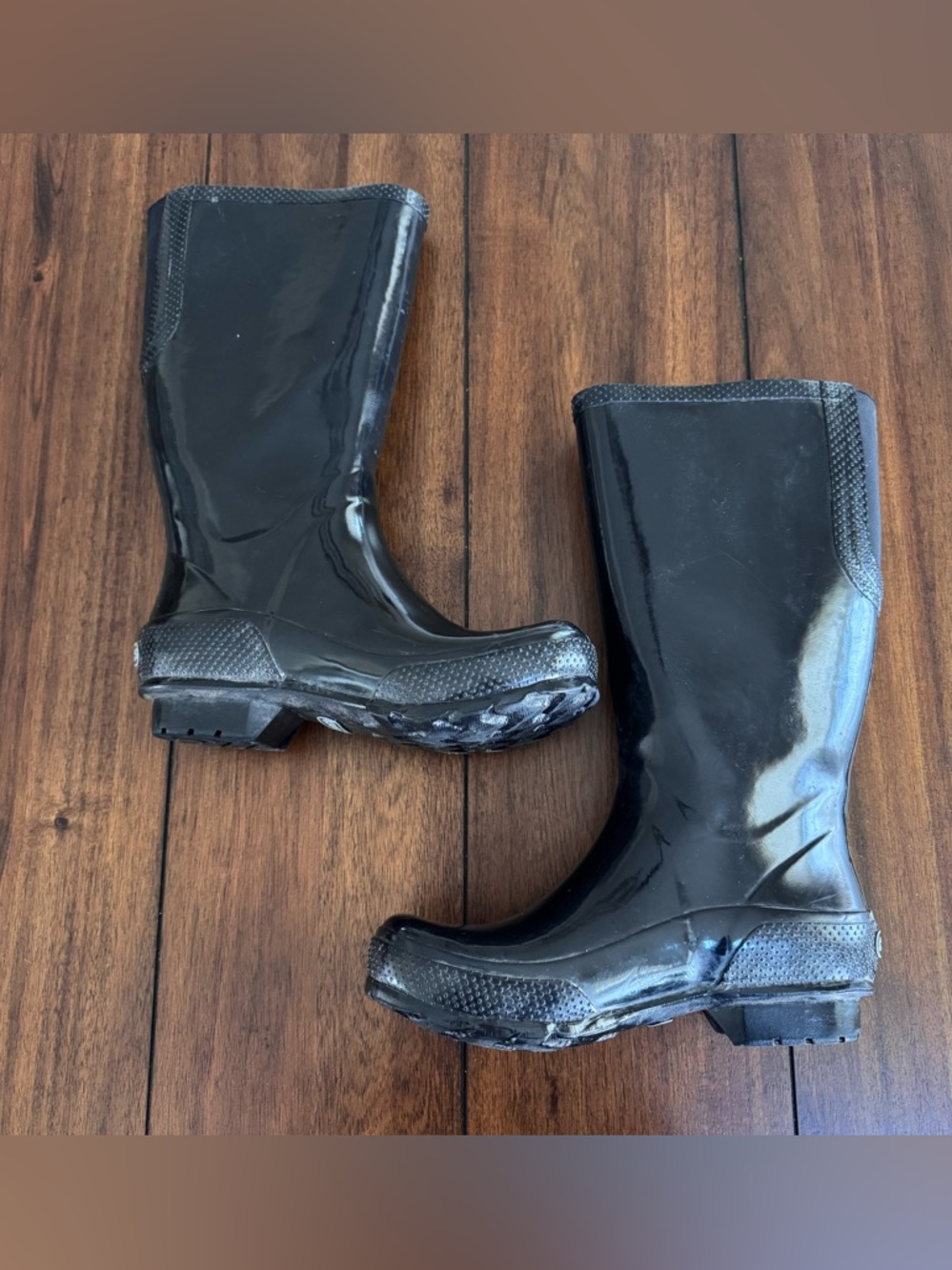 Crocs‎ Women’s Tall Black Glossy Rain Boots Size 8